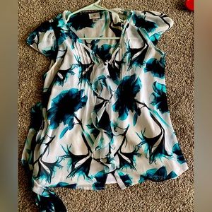 Flora dress blouse with tie